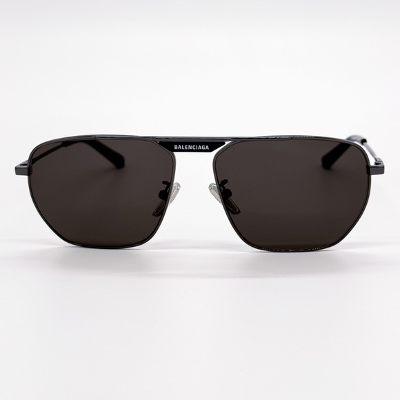 NEW BALENCIAGA BB0298SA 001 AVIATOR BLACK  METAL UNISEX SUNGLASSES BALENCIAGA - Picture 4 of 9